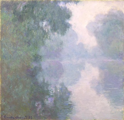 吉弗尼的塞纳河，晨雾