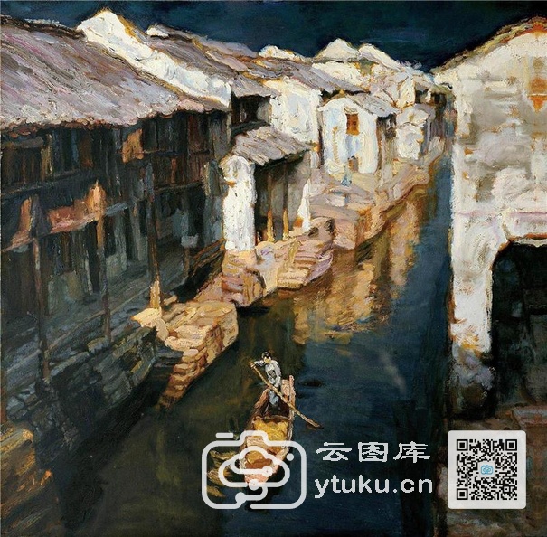 中国江南水乡油画-0068.jpg