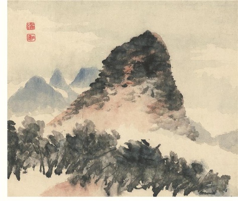 设色山水册(纸本)-11