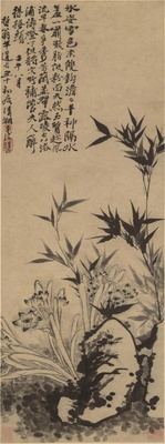 水仙竹石-002